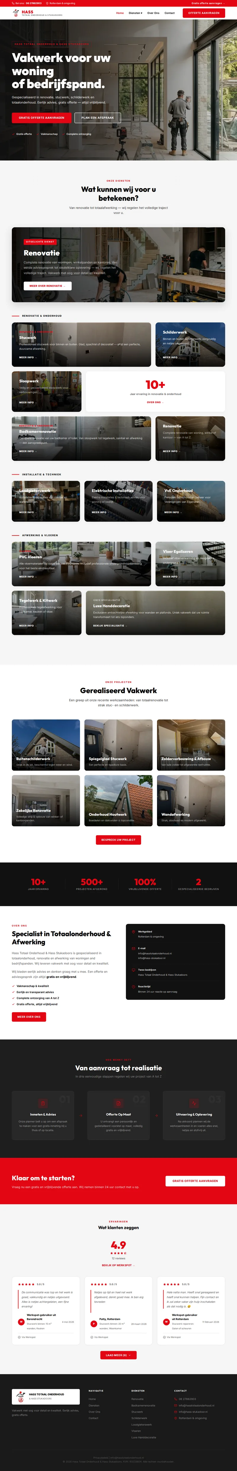 Website van Hass Totaal Onderhoud